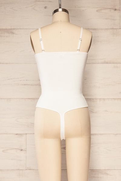 Leilani White Corset-Style Bodysuit | La petite garçonne back view