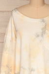 Leiria White Tie Dye Pocket Sweater | La petite garçonne front close-up