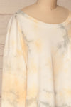 Leiria White Tie Dye Pocket Sweater | La petite garçonne side close-up
