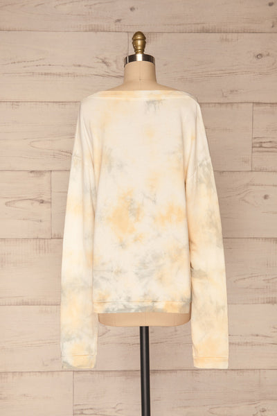 Leiria White Tie Dye Pocket Sweater | La petite garçonne back view