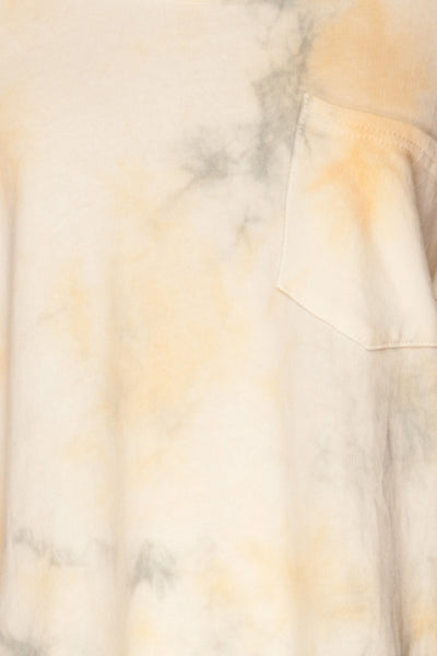 Leiria White Tie Dye Pocket Sweater | La petite garçonne fabric