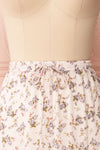 Leoben Beige Floral Long Layered Skirt | Boutique 1861 front close-up