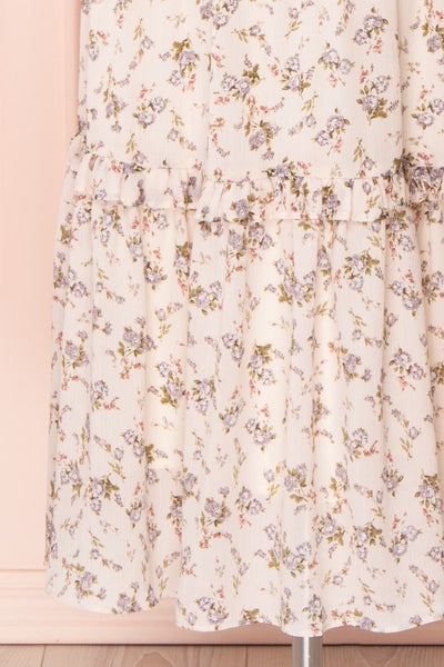 Leoben Beige Floral Long Layered Skirt | Boutique 1861 bottom