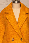 Leonarda Yellow Cadmium Wool Coat front close up | La petite garçonne