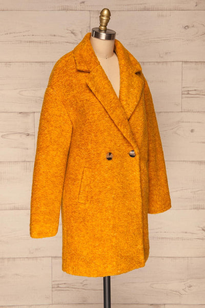Leonarda Yellow Cadmium Wool Coat side view | La petite garçonne
