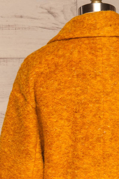 Leonarda Yellow Cadmium Wool Coat back close up | La petite garçonne