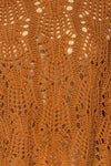 Lesko Brown Crochet Knit Top | La petite garçonne  fabric