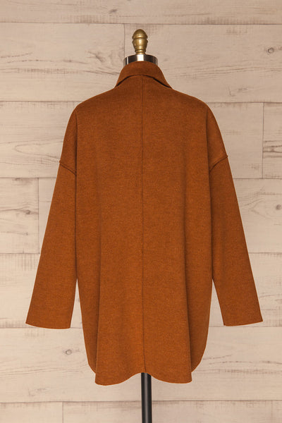 Leszno Camel Buttoned Wool Jacket | La petite garçonne back view