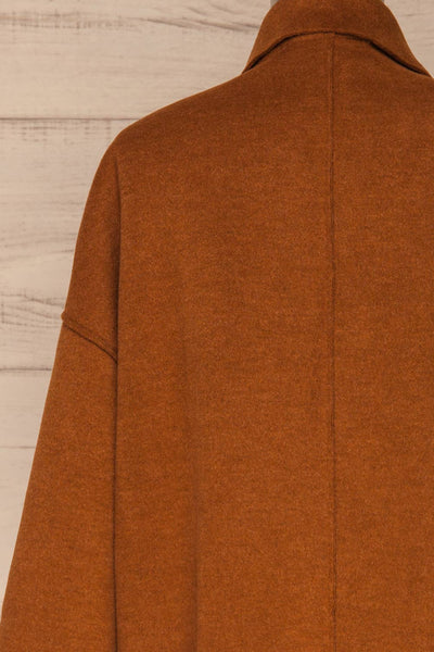 Leszno Camel Buttoned Wool Jacket | La petite garçonne back close-up
