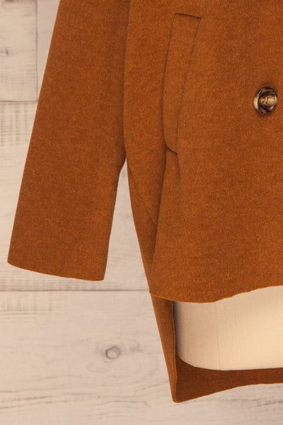 Leszno Camel Buttoned Wool Jacket | La petite garçonne bottom
