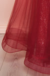 Letha Wine Tulle & Beaded Gown | Robe Maxi skirt | Boutique 1861