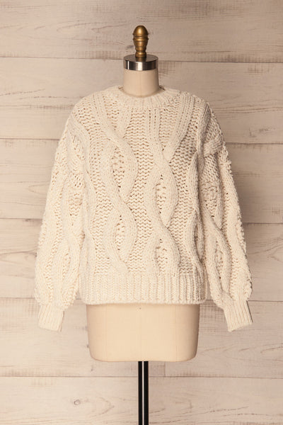 Levidhi Off-White Cable Knit Sweater | La Petite Garçonne 1