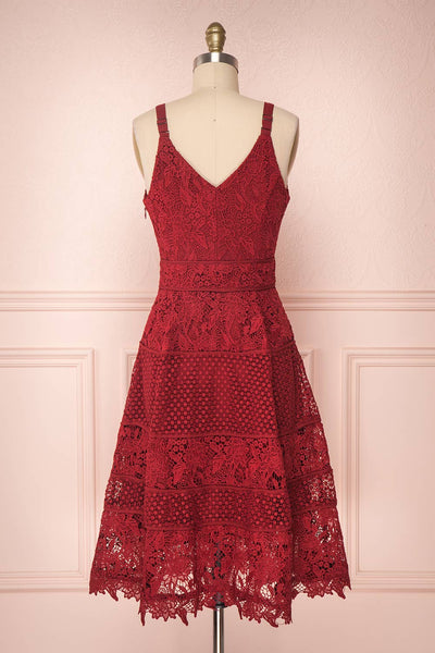 Leyina | Burgundy Lace Dress