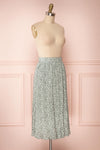 Lidochka Green & White Pleated Midi Skirt | Boutique 1861 side view