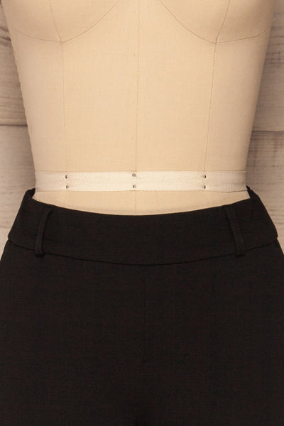 Lieksa Black Bermuda Shorts w/ Pockets | La petite garçonne front close-up