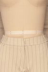 Lillesand Cream Thin Stripes Fitted Pants | La petite garçonne front close-up
