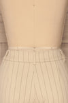 Lillesand Cream Thin Stripes Fitted Pants | La petite garçonne back close-up