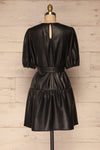Limassol Black Faux-Leather Short Dress | La petite garçonne  back view