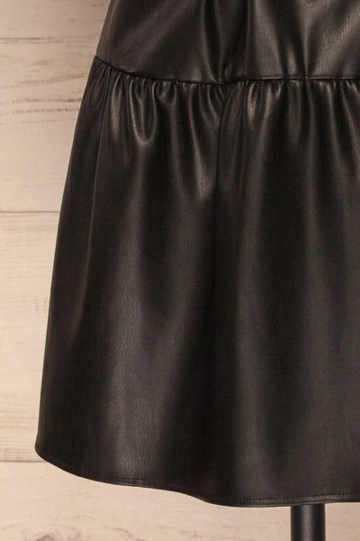 Limassol Black Faux-Leather Short Dress | La petite garçonne  bottom