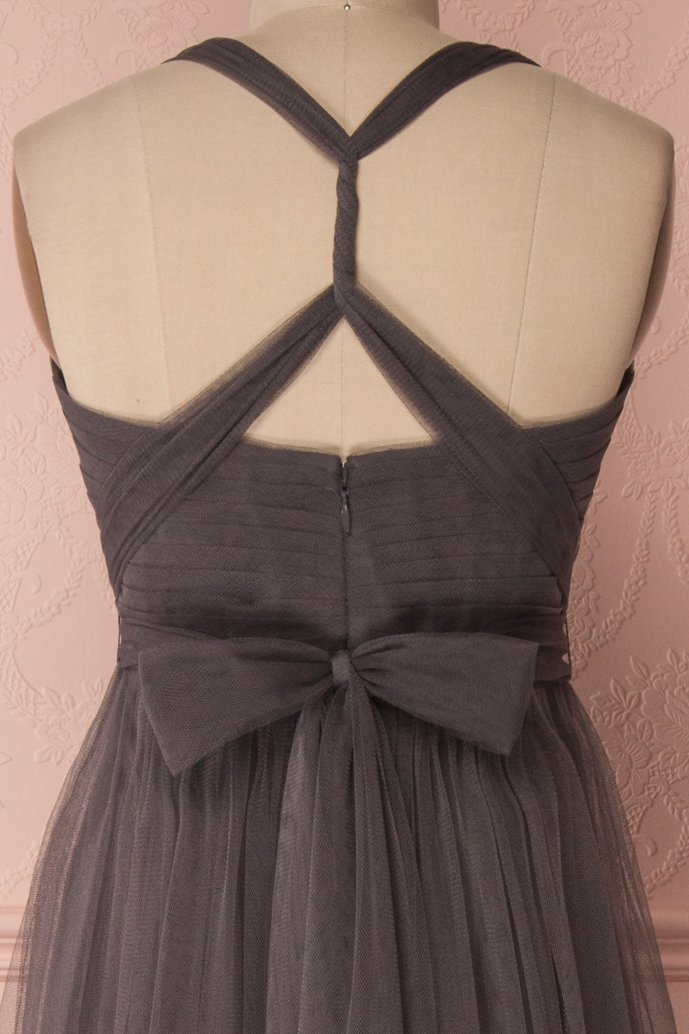 Linaya Charcoal Draped Bustier Empire Gown | Boudoir 1861