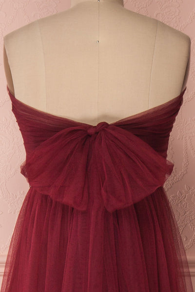 Linaya Deep Red Burgundy Draped Bustier Empire Gown | Boudoir 1861