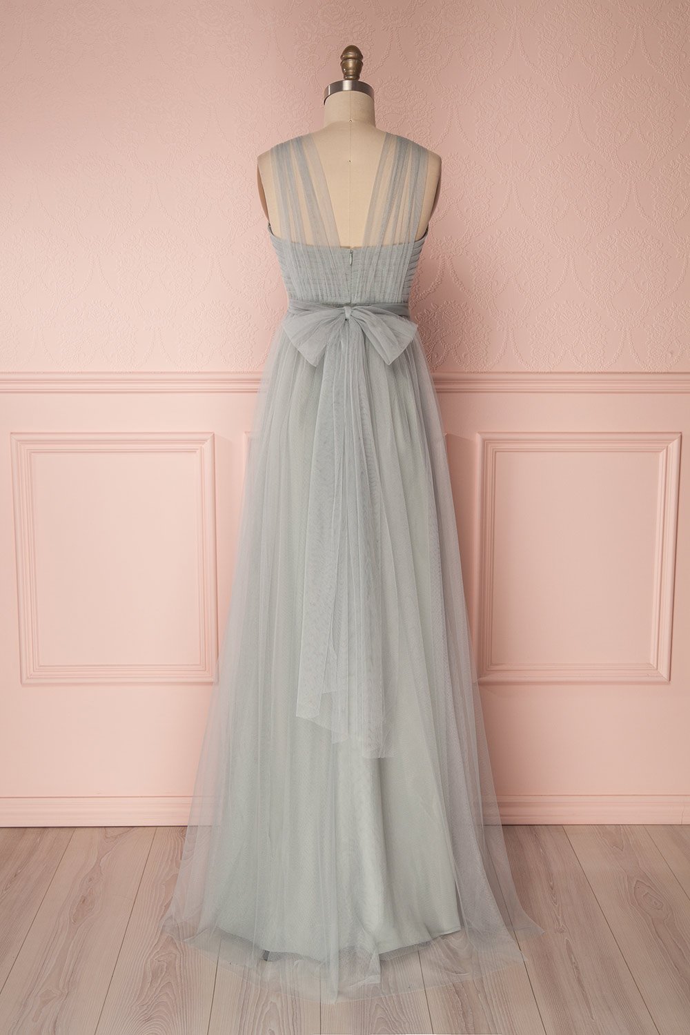 Linaya Eucalyptus | Robe Bustier en Chiffon Drapé 