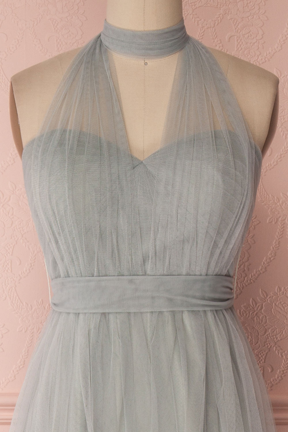 Linaya Eucalyptus | Robe Bustier en Chiffon Drapé 