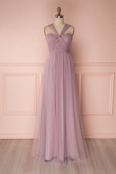 Linaya Lilac Draped Bustier Empire Gown | Boudoir 1861 front view