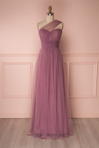 Linaya Orchid Draped Bustier Empire Gown
