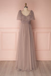 Linaya Sand Taupe Draped Bustier Empire Gown | Boudoir 1861 front view