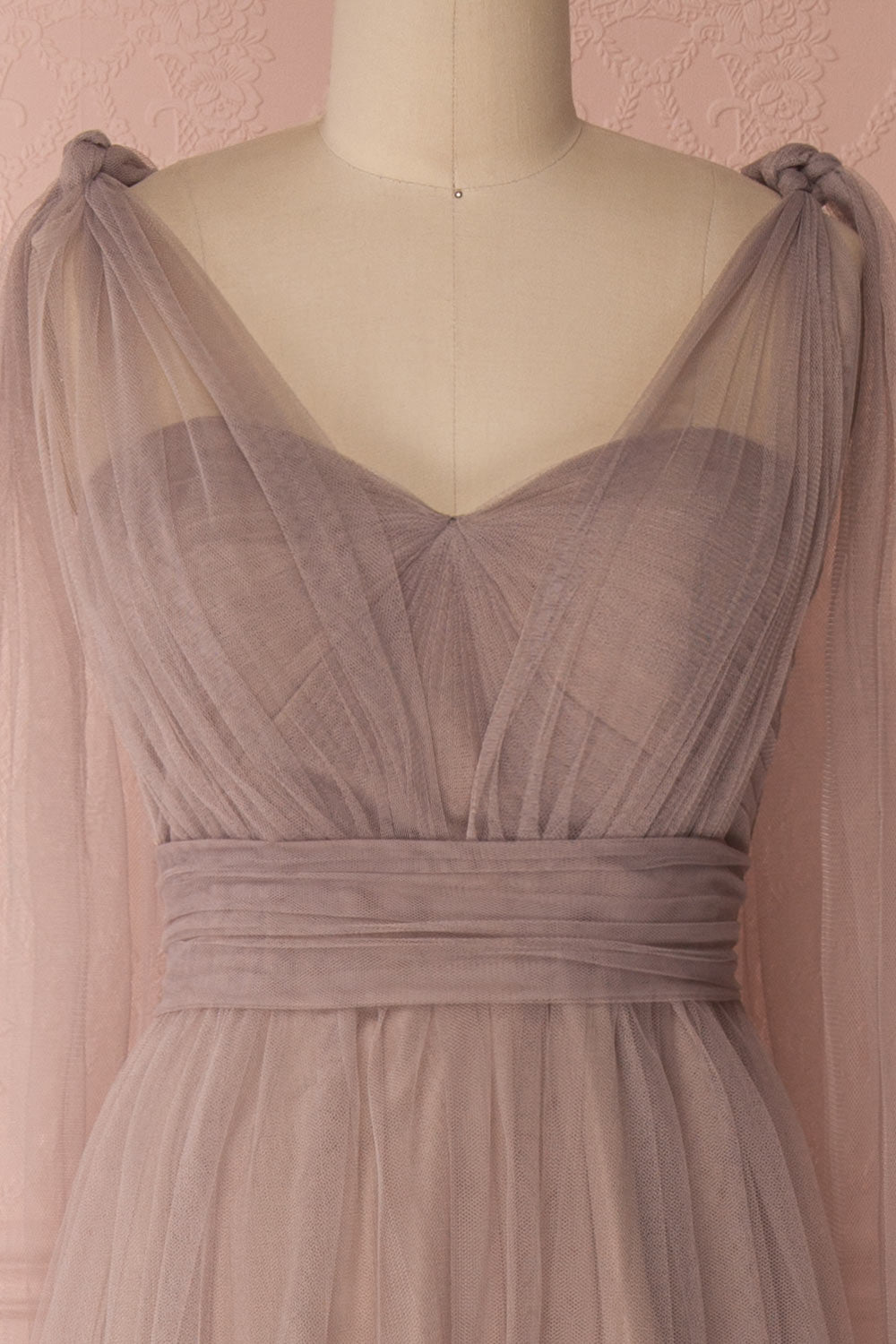 Linaya Sand Taupe Draped Bustier Empire Gown | Boudoir 1861