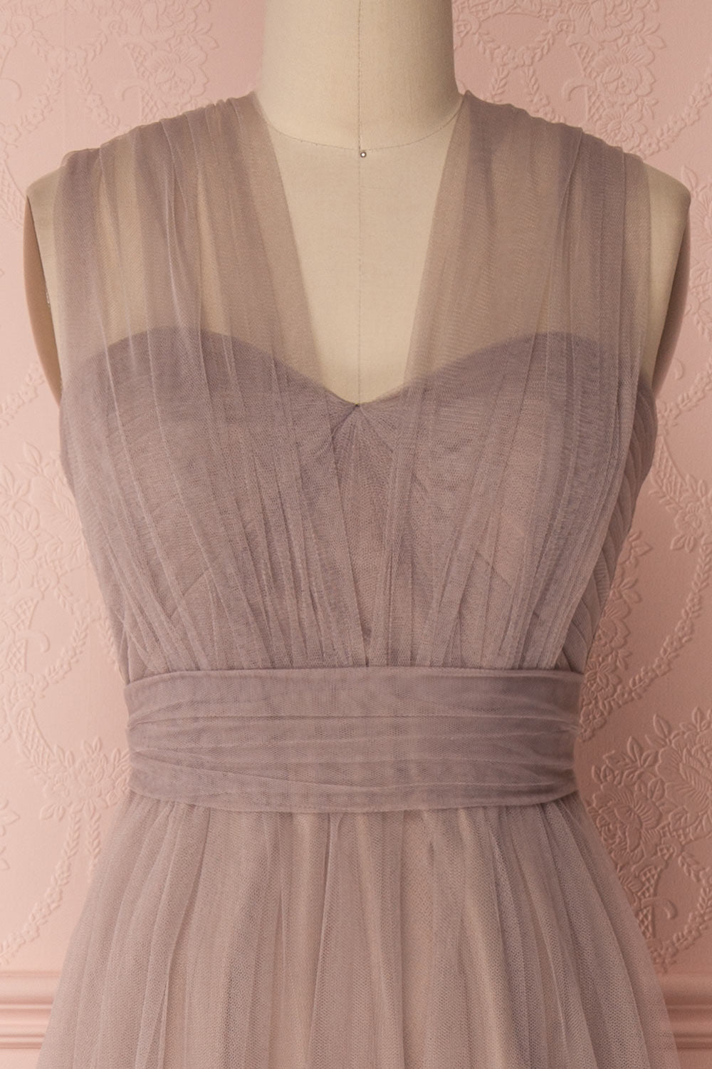 Linaya Sand Taupe Draped Bustier Empire Gown | Boudoir 1861