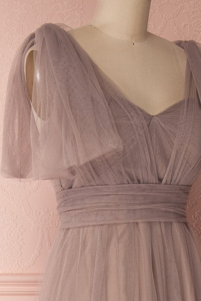 Linaya Sand Taupe Draped Bustier Empire Gown | Boudoir 1861