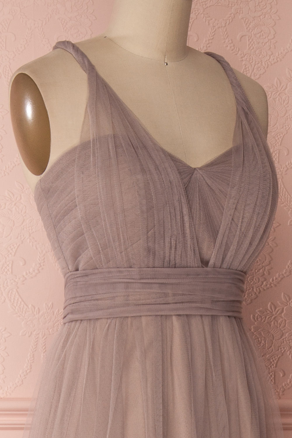 Linaya Sand Taupe Draped Bustier Empire Gown | Boudoir 1861