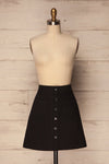 Lindos Réglisse Black Denim Button-Up Mini Skirt | La Petite Garçonne