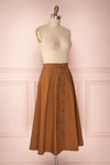 Linor Brown Button-Up High Waisted Skirt | Boutique 1861 3