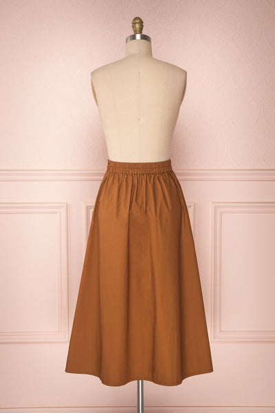 Linor Brown Button-Up High Waisted Skirt | Boutique 1861 5