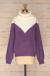 Lisalmi Purple & Ivory Colour Block Sweater | La Petite Garçonne front view