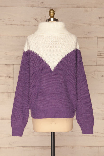 Lisalmi Purple & Ivory Colour Block Sweater | La Petite Garçonne back view