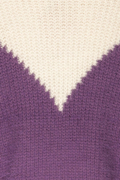 Lisalmi Purple & Ivory Colour Block Sweater | La Petite Garçonne fabric detail