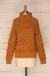 Lisen Caramel Striped Knit Turtleneck Sweater | La Petite Garçonne 1