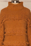 Lisen Caramel Striped Knit Turtleneck Sweater | La Petite Garçonne front