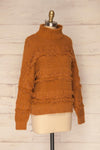 Lisen Caramel Striped Knit Turtleneck Sweater | La Petite Garçonne 4
