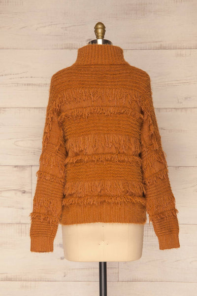 Lisen Caramel Striped Knit Turtleneck Sweater | La Petite Garçonne 6