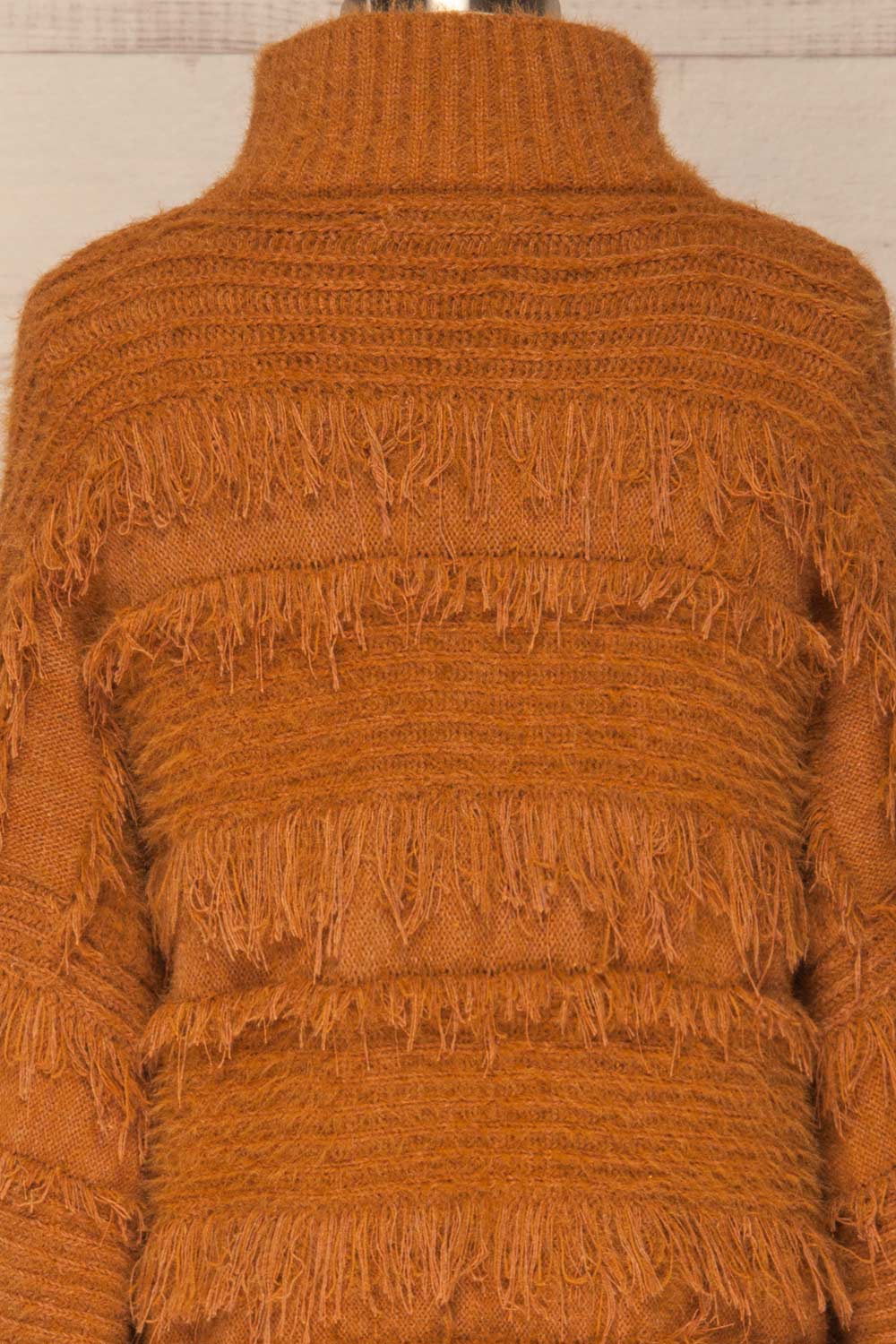 Lisen Caramel Striped Knit Turtleneck Sweater | La Petite Garçonne 7