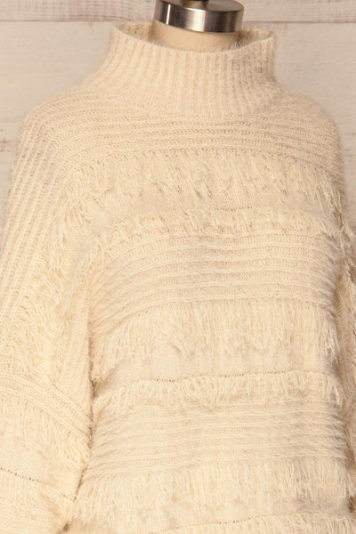 Lisen Crème Cream Striped Knit Turtleneck Sweater | La Petite Garçonne 5