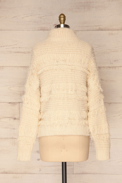 Lisen Crème Cream Striped Knit Turtleneck Sweater | La Petite Garçonne 6
