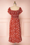 Lison Red Floral Off-Shoulder Midi Dress | Boutique 1861 back view