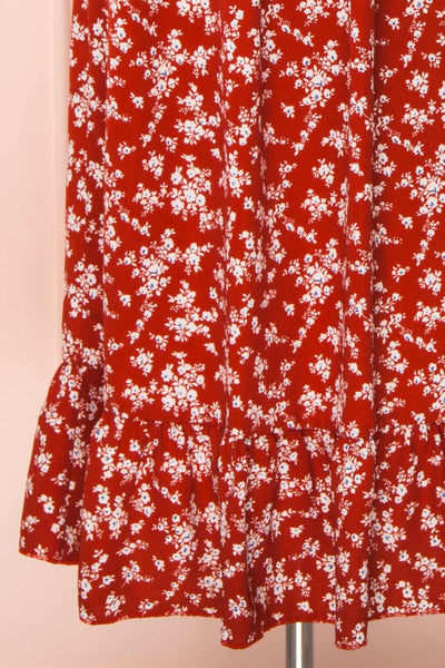 Lison Red Floral Off-Shoulder Midi Dress | Boutique 1861 bottom