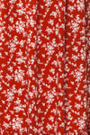 Lison Red Floral Off-Shoulder Midi Dress | Boutique 1861 fabric